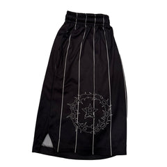 Black Pinstripe Astro Shorts