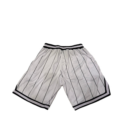 White Pinstripe Astro Shorts